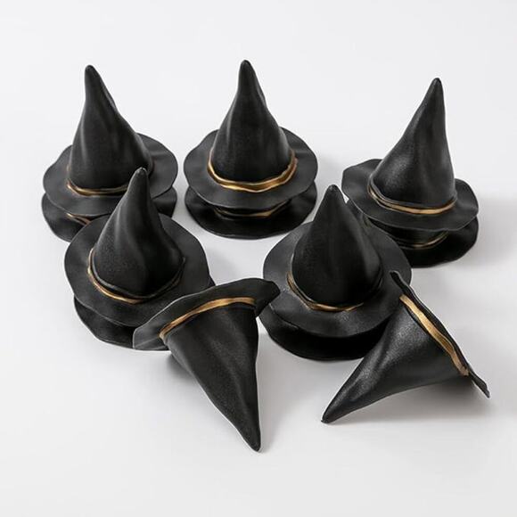 Mini Witch Hats 12 Pack Plastic Halloween Wizard Hats DIY Crafts Bottle Toppers